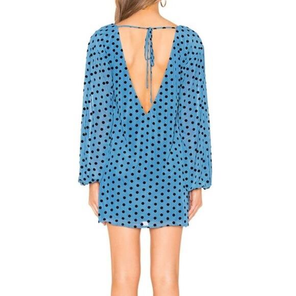 Lovers + Friends Delaney Shift Mini Dress Polka Dot Blue Size XXS - Picture 4 of 14